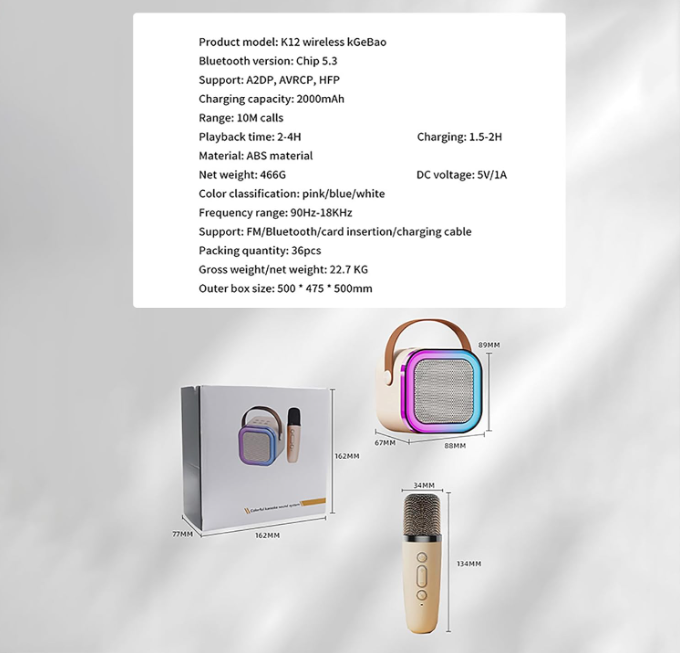 🔥 K12 BLUETOOTH KARAOKE ZVUČNIK SA MIKROFONOM – MINI KUĆNI KTV ZA DJECU I PORODICU 🔥
