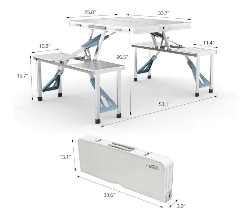 🏕 SKLOPIVI KAMP STO SA 4 STOLICE – IDEALAN ZA IZLETE I ROŠTILJ 🏕