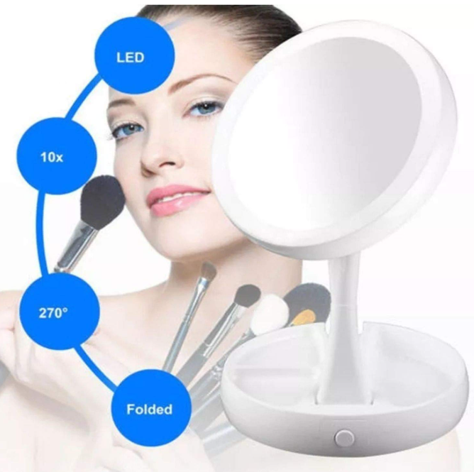 💄 Foldable USB LED Makeup Mirror – Sklopivo ogledalo sa LED svjetlom