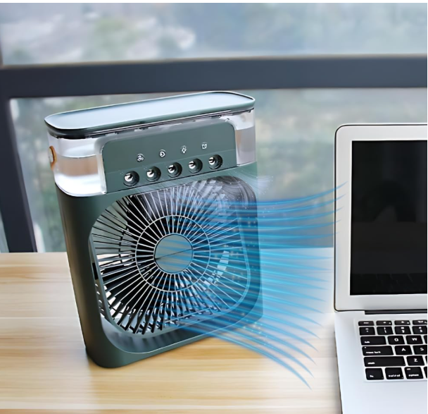 ❄️💧 MINI PERSONAL AIR COOLER – HLADI, OVLAŽUJE I OSVJETLJAVA! 🔥