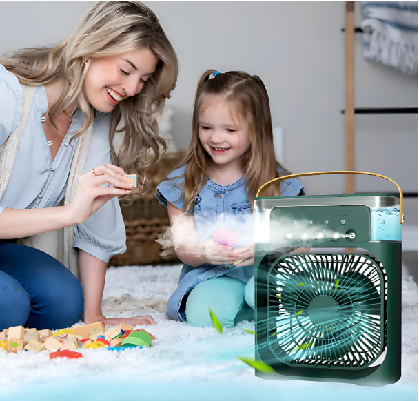 ❄️💧 MINI PERSONAL AIR COOLER – HLADI, OVLAŽUJE I OSVJETLJAVA! 🔥