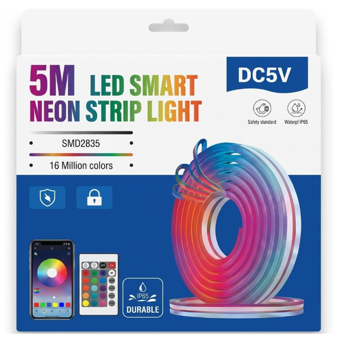 🌈 5M RGB NEON LED TRAKA – APP + DALJINSKI | MUSIC SYNC | GAMING ATMOSFERA!