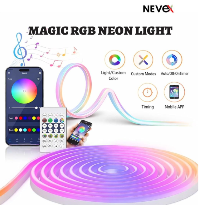 🌈 5M RGB NEON LED TRAKA – APP + DALJINSKI | MUSIC SYNC | GAMING ATMOSFERA!