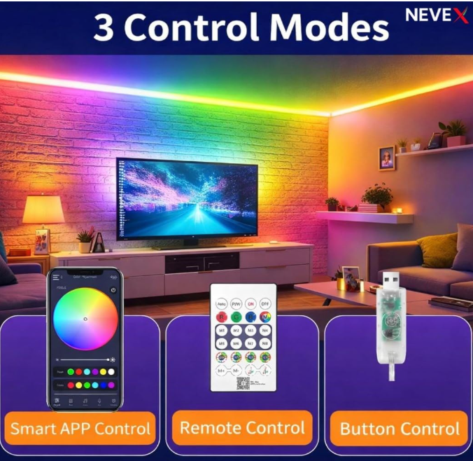 🌈 5M RGB NEON LED TRAKA – APP + DALJINSKI | MUSIC SYNC | GAMING ATMOSFERA!