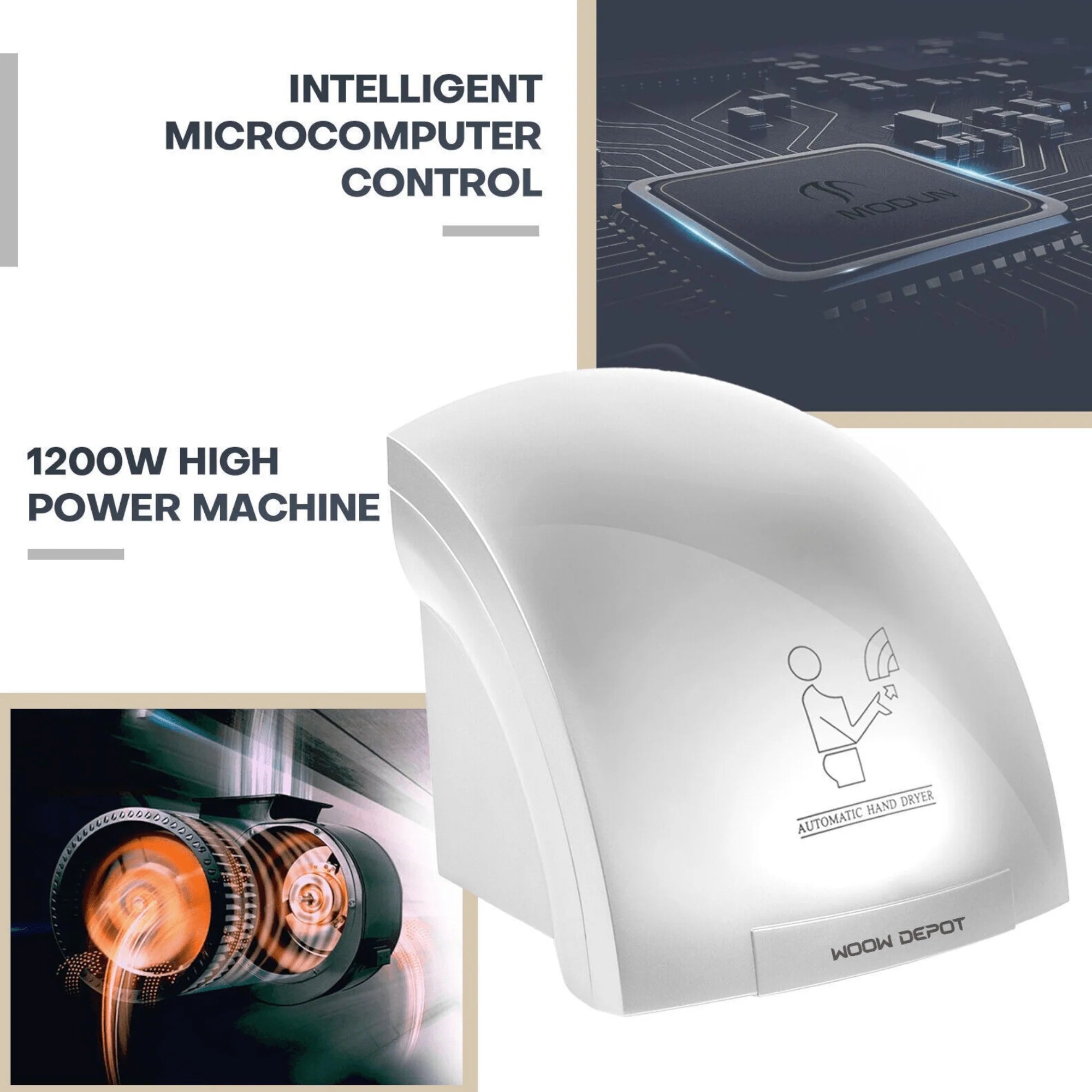 Moćno Automatsko Sušilo za Ruke - 1800W Brzo Sušenje!