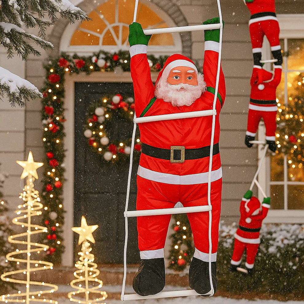 🎅 Djed Mraz na Ljestvama – 50 cm ili 90 cm – Unesite Božićnu Čaroliju u Svaki Dom!