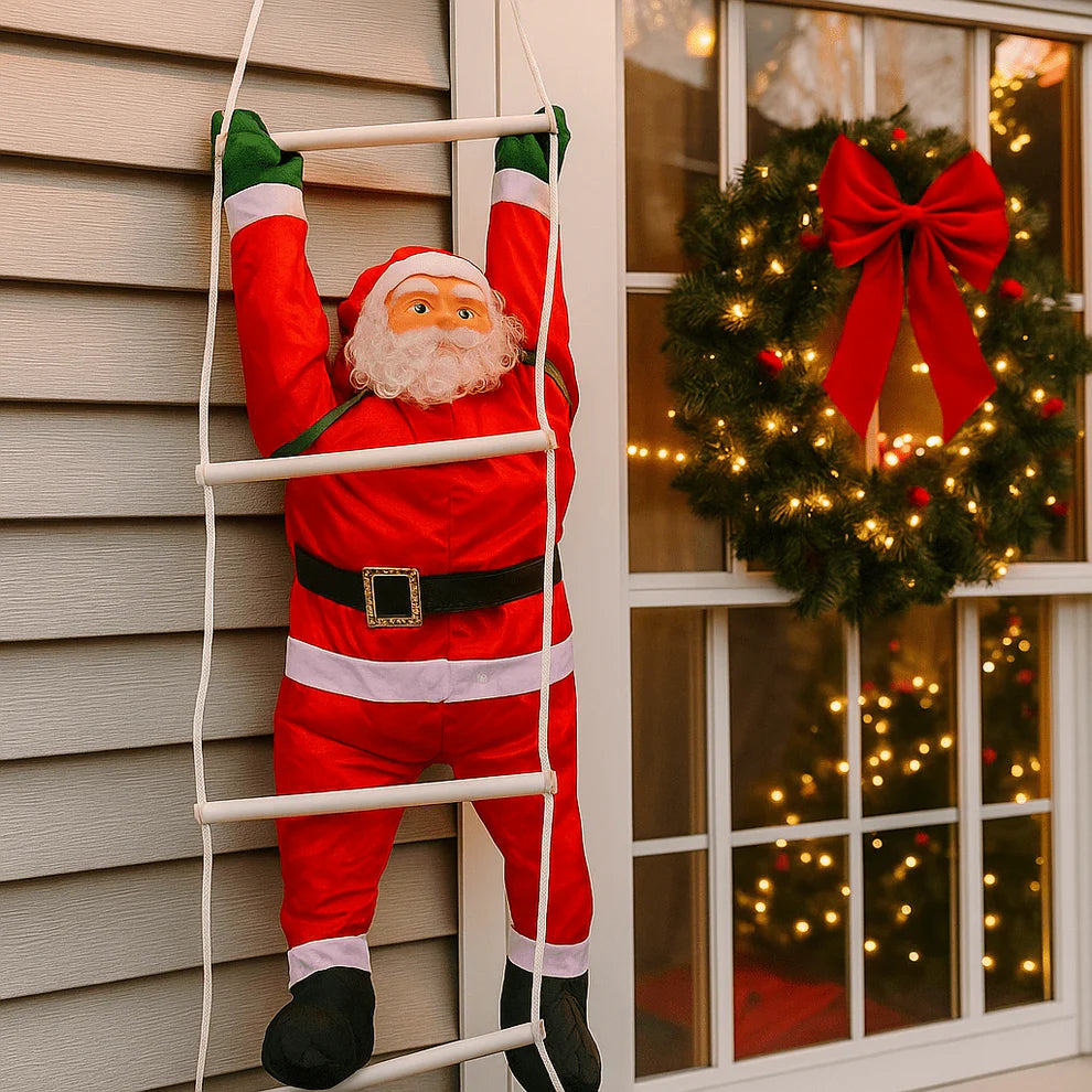 🎅 Djed Mraz na Ljestvama – 50 cm ili 90 cm – Unesite Božićnu Čaroliju u Svaki Dom!