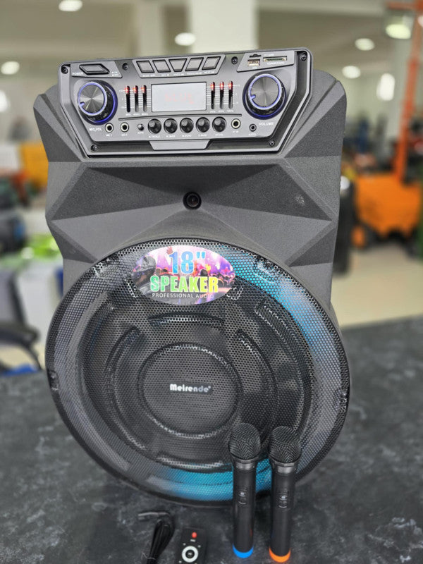 🔊🔥 BLUETOOTH ZVUČNIK MEIRENDE 18” – 3000W | 2 BEŽIČNA MIKROFONA | PARTY MONSTER 🎤