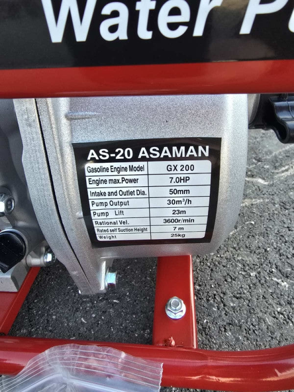 🔥 MOTORNA BENZINSKA PUMPA ZA VODU 2″ ASAMAN ENGINE – MAX POWER 7.0 HP 🔥