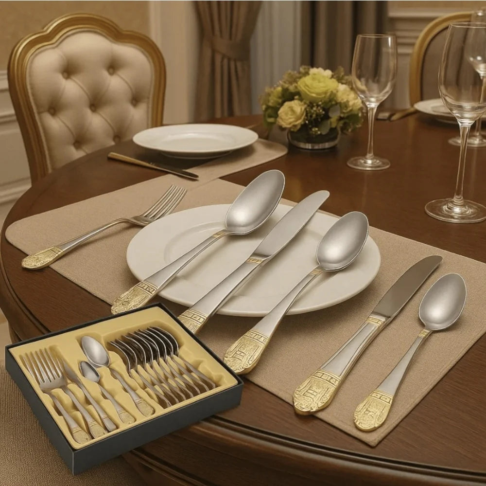 🍽️ Moderni Set Pribora za Jelo za 12 Osoba + Luksuzni Kofer