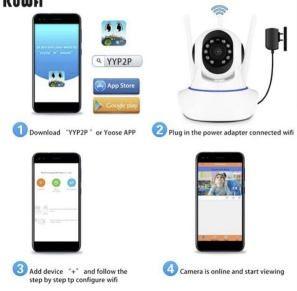 2.0MP IP WiFi Pokretna Nadzorna Kamera – Full HD Sigurnost 24/7!