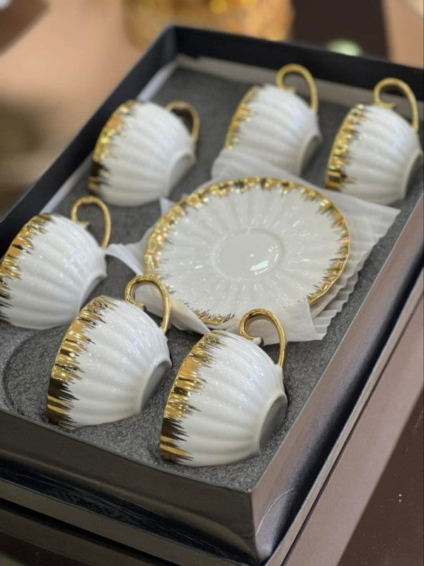 LUKSUZNI SET ŠOLJA ZA KAFU/ČAJ + PODMETAČI