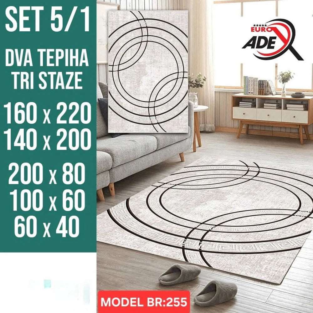 Luksuzni Set Tepiha 5u1 – Savršen sklad udobnosti, elegancije i praktičnosti!