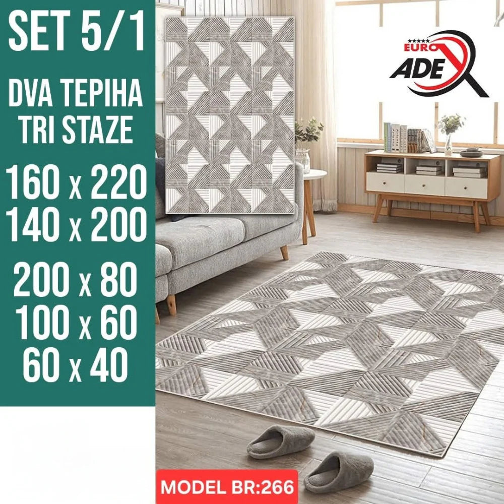 Luksuzni Set Tepiha 5u1 – Savršen sklad udobnosti, elegancije i praktičnosti!