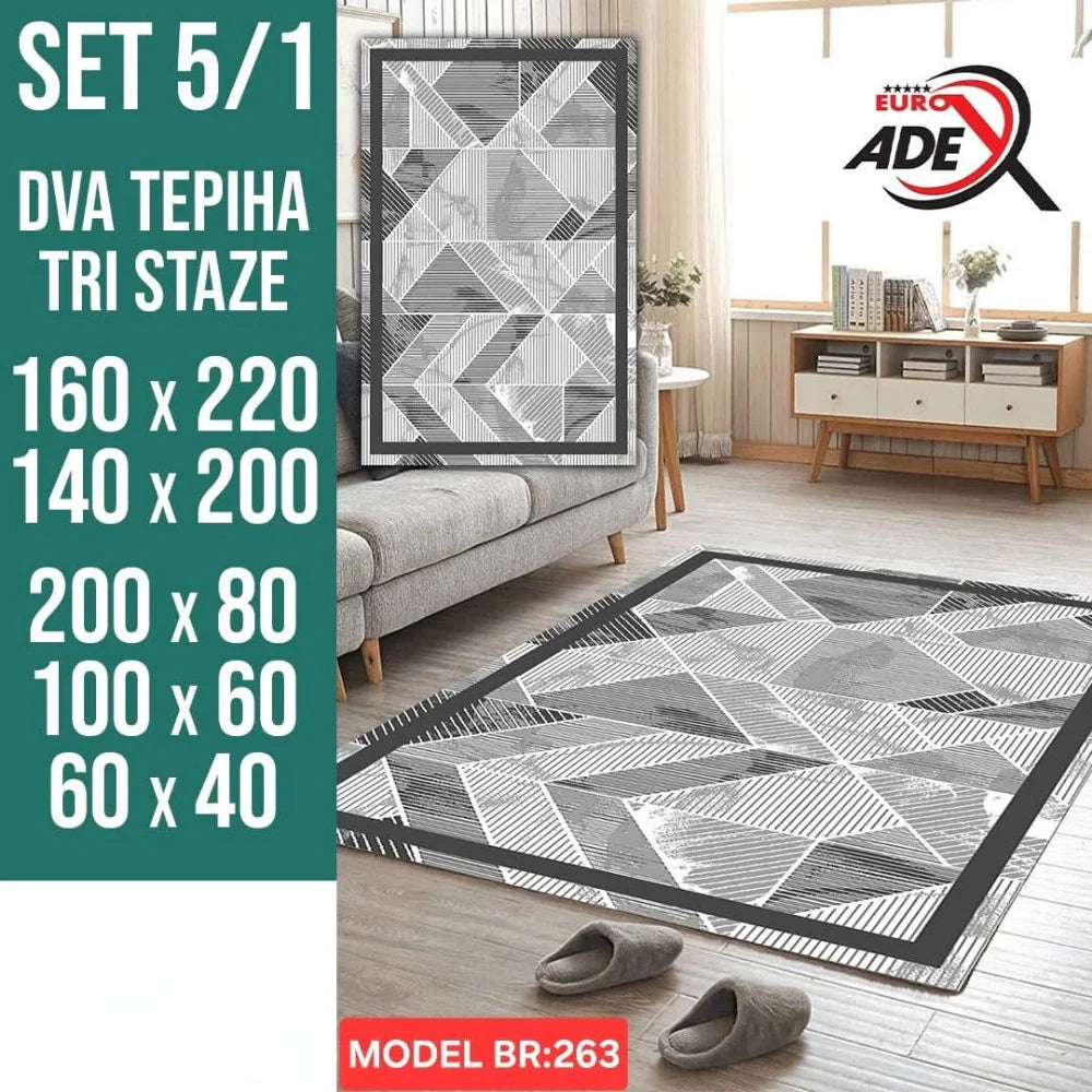 Luksuzni Set Tepiha 5u1 – Savršen sklad udobnosti, elegancije i praktičnosti!