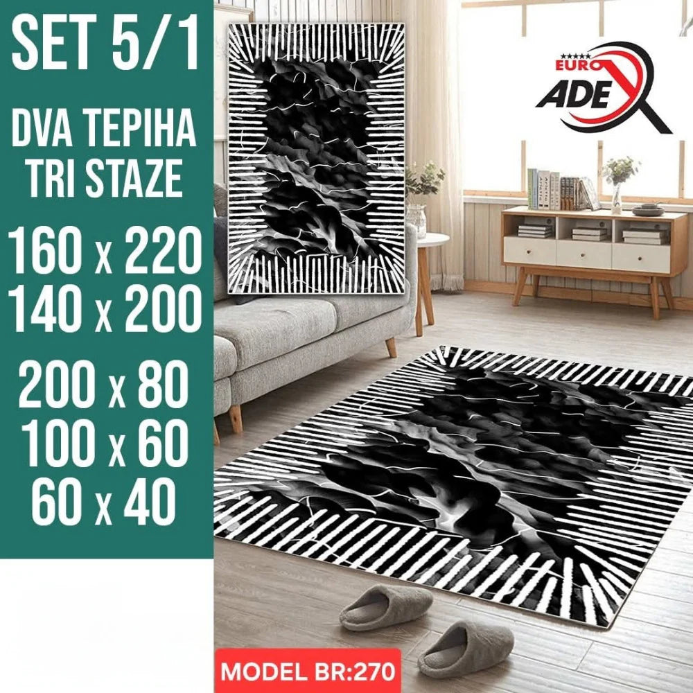 Luksuzni Set Tepiha 5u1 – Savršen sklad udobnosti, elegancije i praktičnosti!