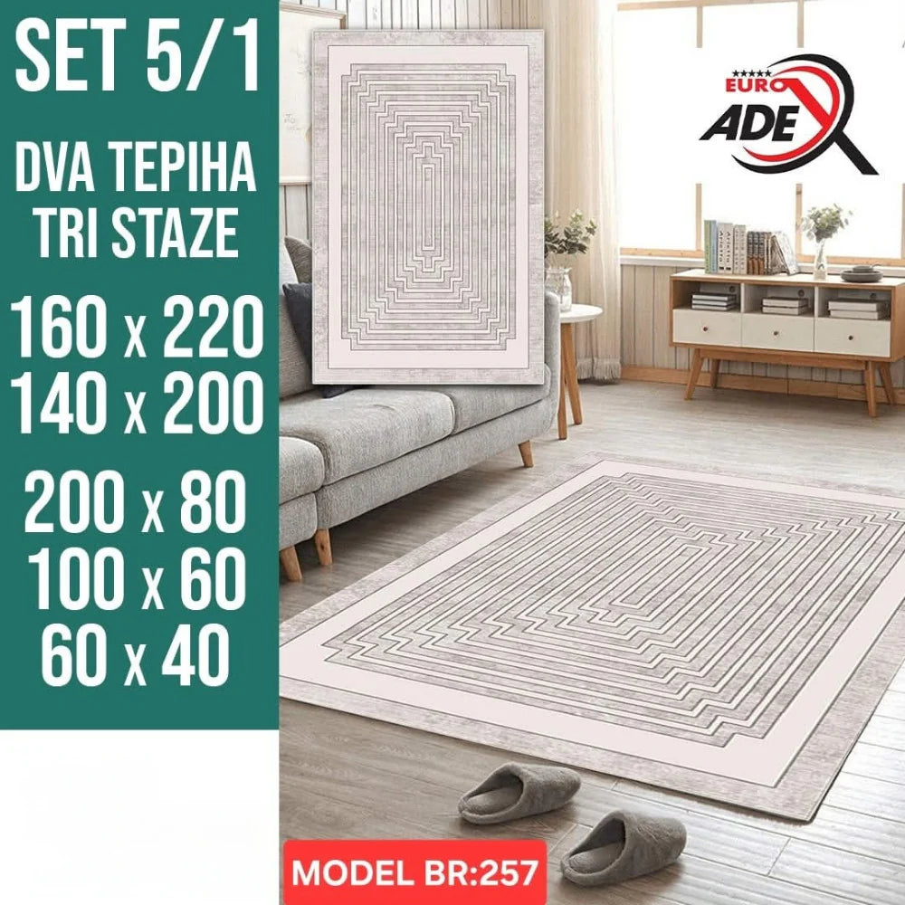 Luksuzni Set Tepiha 5u1 – Savršen sklad udobnosti, elegancije i praktičnosti!