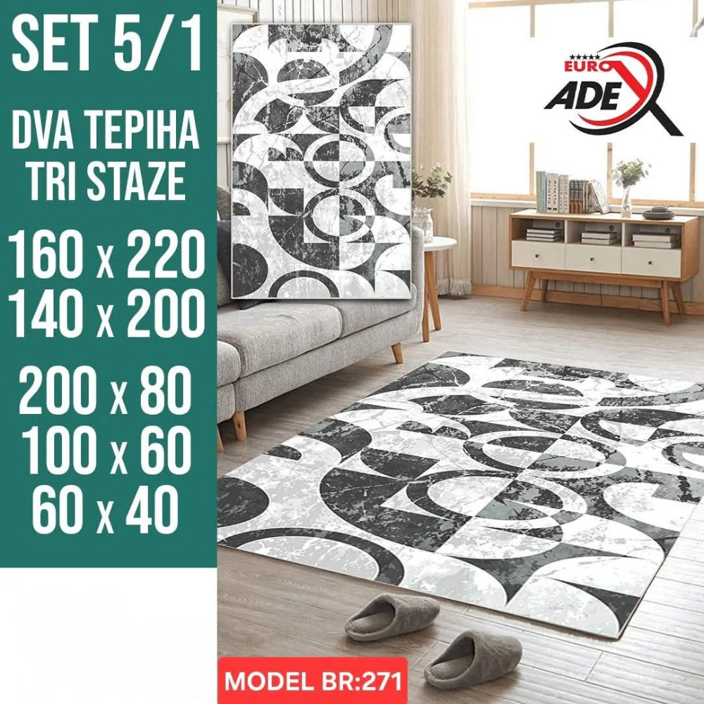 Luksuzni Set Tepiha 5u1 – Savršen sklad udobnosti, elegancije i praktičnosti!