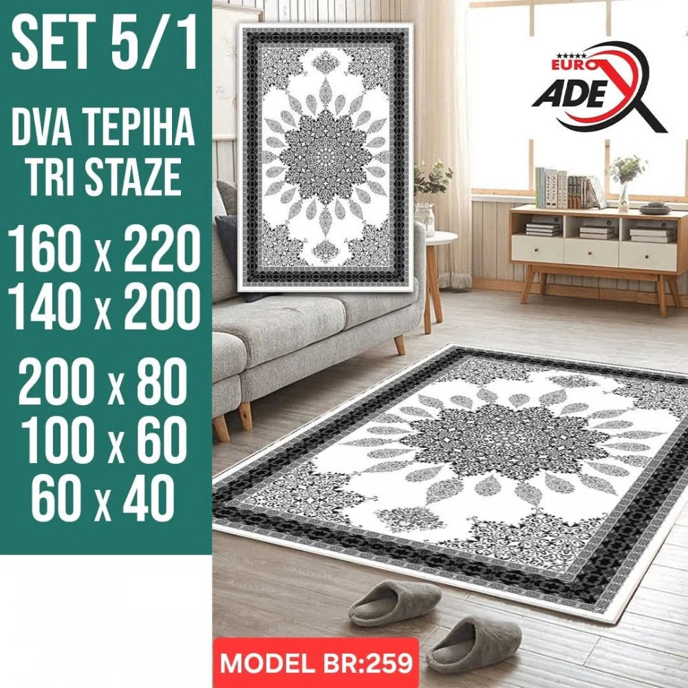 Luksuzni Set Tepiha 5u1 – Savršen sklad udobnosti, elegancije i praktičnosti!