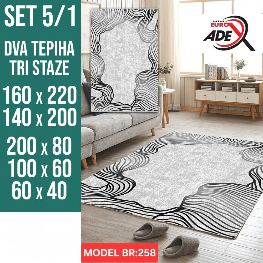 Luksuzni Set Tepiha 5u1 – Savršen sklad udobnosti, elegancije i praktičnosti!