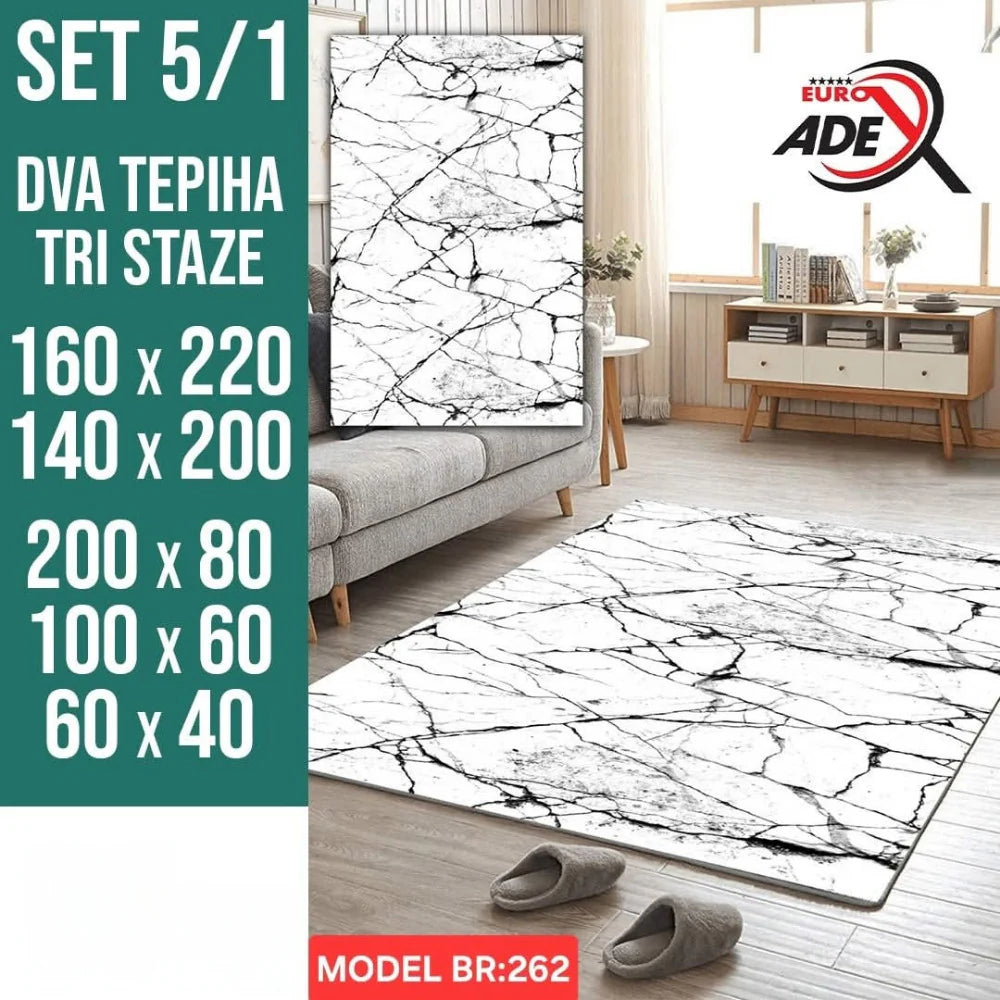 Luksuzni Set Tepiha 5u1 – Savršen sklad udobnosti, elegancije i praktičnosti!