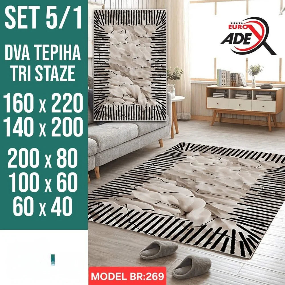 Luksuzni Set Tepiha 5u1 – Savršen sklad udobnosti, elegancije i praktičnosti!