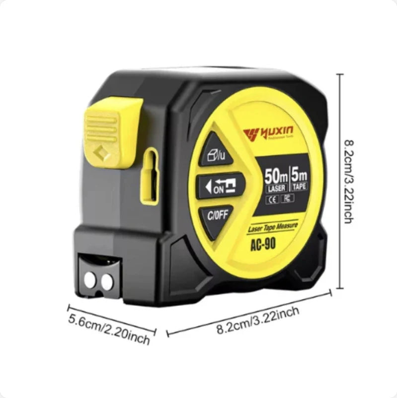 Digitalni laserski metar + obični metar 2u1 – preciznost u tvojoj ruci!