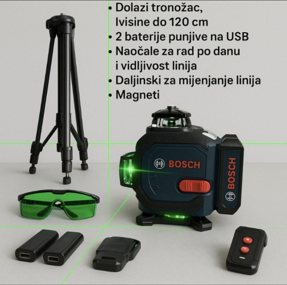 Bosch 4D 16-Line Green Laser Level – Maksimalna preciznost, maksimalna produktivnost!