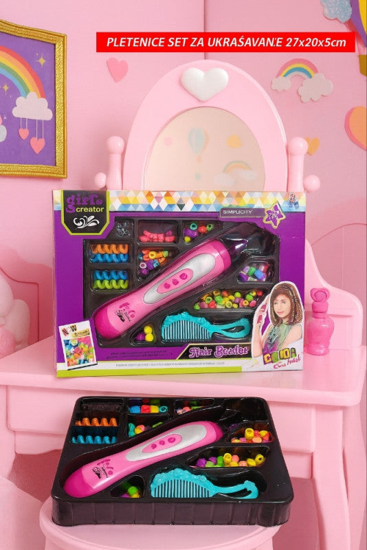 🌈 Set za pletenice i ukrašavanje kose – Girl’s Creator Hair Beader