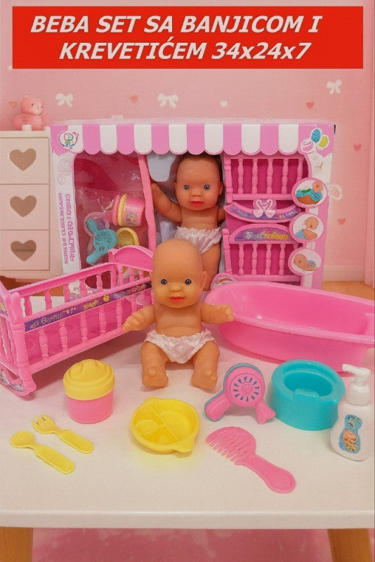 🎀 Beba set sa banjicom i krevetićem (34×24×7 cm)