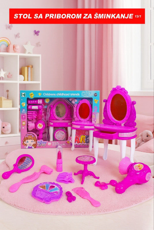 🎀 Stol sa priborom za šminkanje 13/1