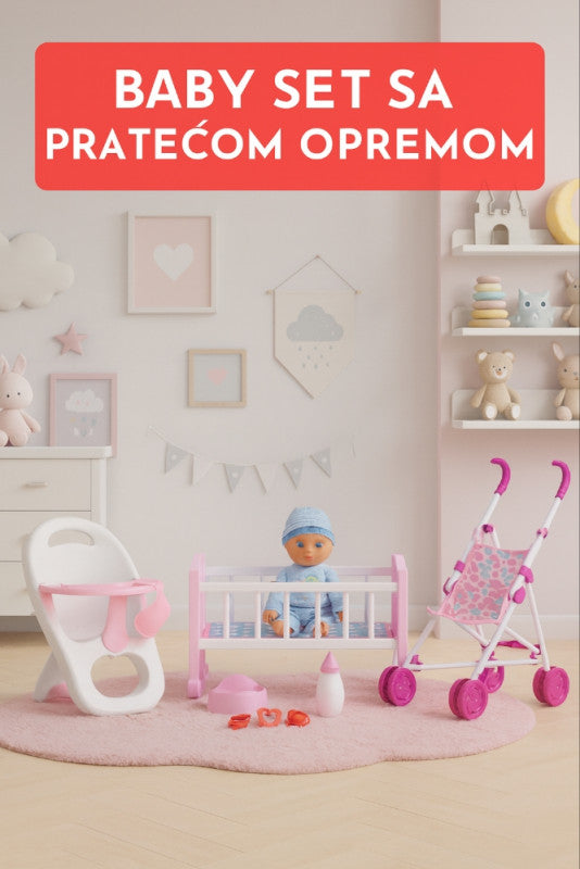 👶 Beba set sa pratećom opremom – Cute Baby Collection