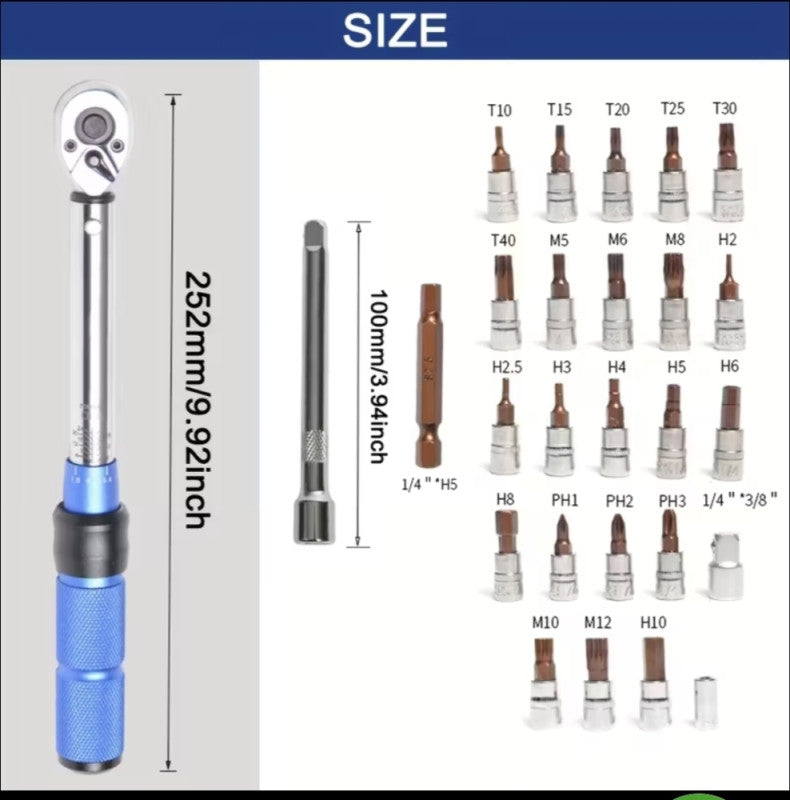 MOMENT KLJUČ SA 32 NASTAVKA (2–24 Nm) – PRECIZNOST BEZ KOMPROMISA 🔧