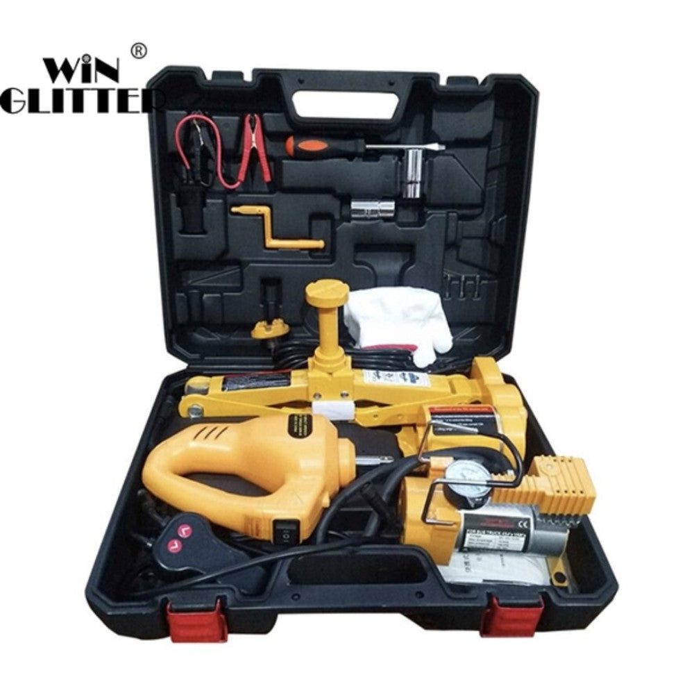 AUTO JACK – ELEKTRIČNI SET ALATA ZA AUTO (DIZALICA 3T + UDARNI ODVIJAČ + KOMPRESOR) ⚡🚗