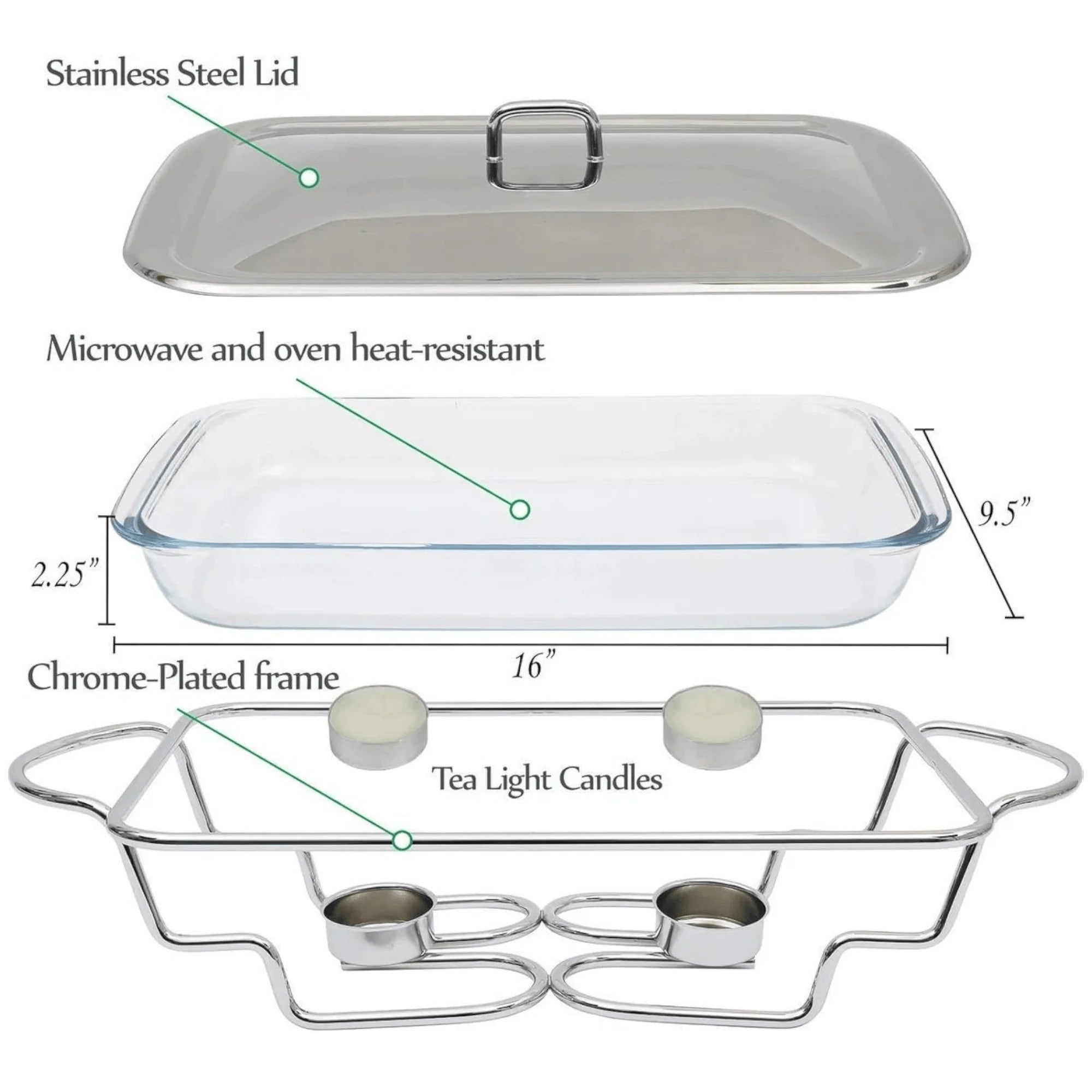 K-207 Posuda za podgrijavanje s poslužavnikom - Savršeno za lako održavanje topline