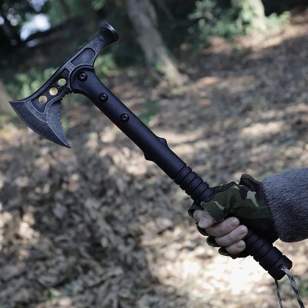 🪓🔥 VANGUARD 2U1 TAKTIČKA SJEKIRA SA ČEKIĆEM – ROBUSAN MULTIFUNKCIONALNI ALAT ZA KAMPIRANJE, LOV I OUTDOOR AVANTURE!