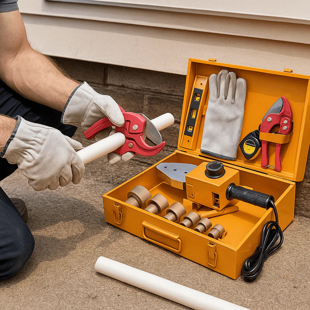 Profesionalni Set za Varenje Plastičnih Cijevi 20–63 mm – 2000W, Kompletan Alat u Koferu