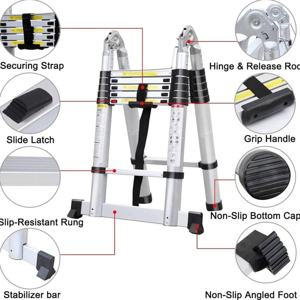 Proširive Aluminijske Ljestve do 3.8m - Idealne za Svaku Priliku!