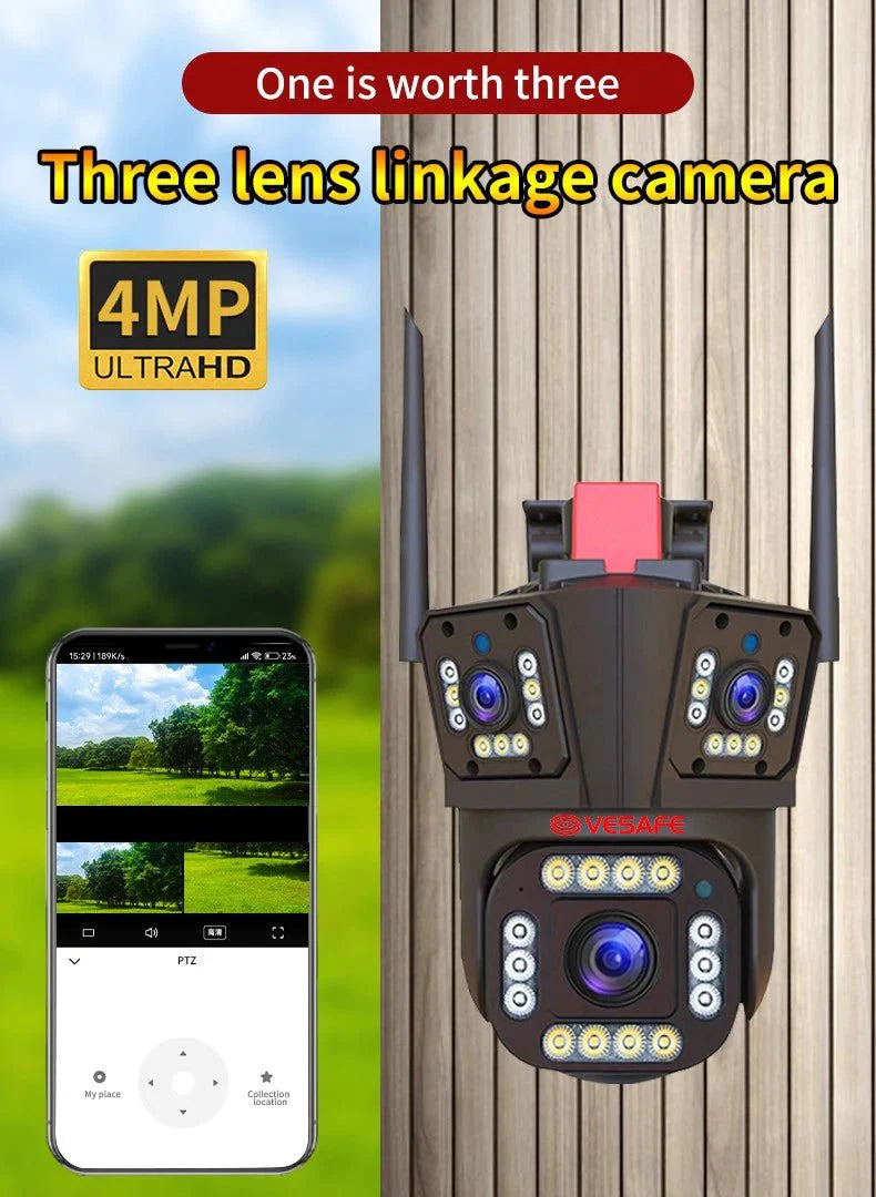 Trostruka CCTV PTZ IP Kamera 12MP