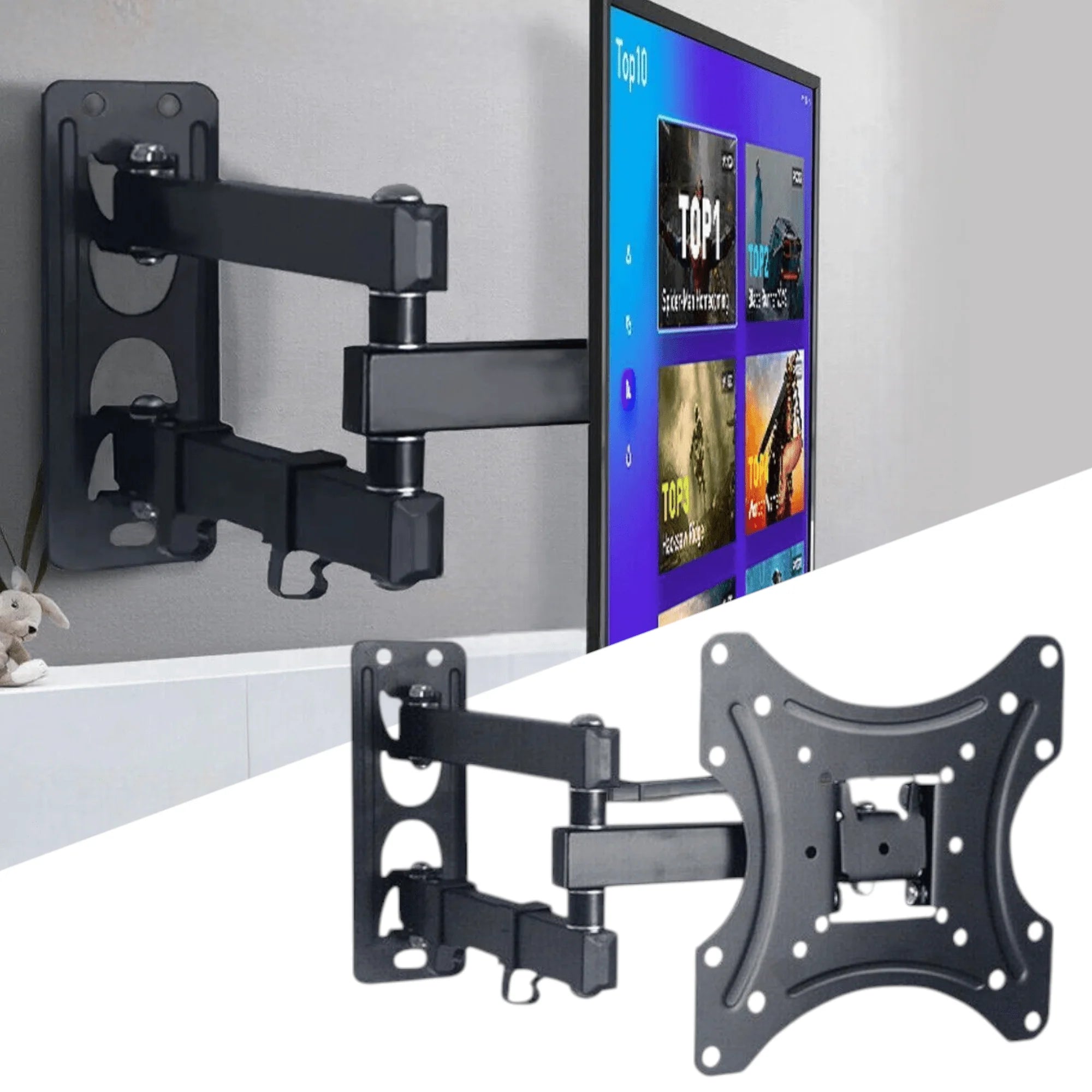 🖥️ Univerzalni TV Zidni Nosač – Sigurnost, Fleksibilnost i Moderan Dizajn